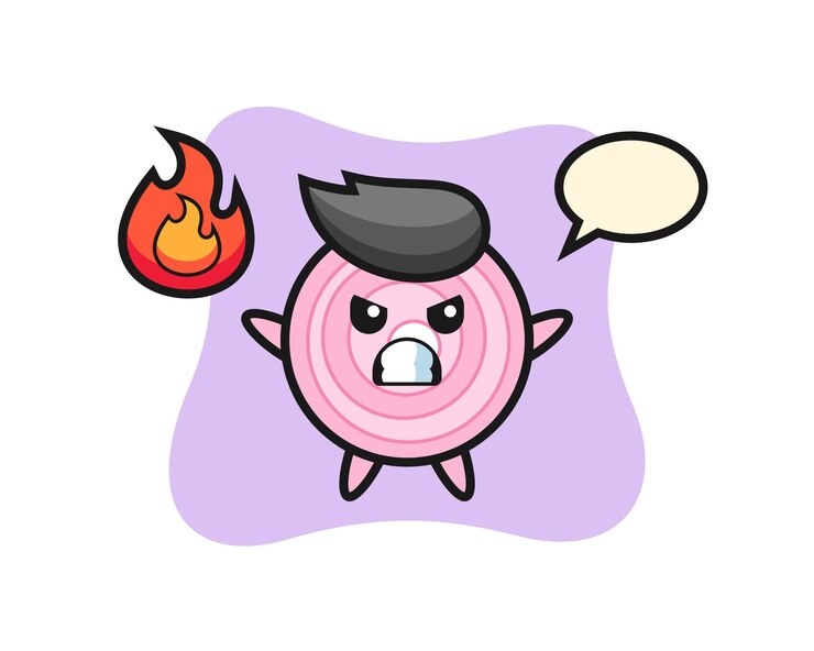 Vector 충격된 제스처와 양파 링 캐릭터 만화