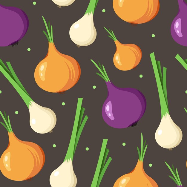 Vector onions pattern design in flat style