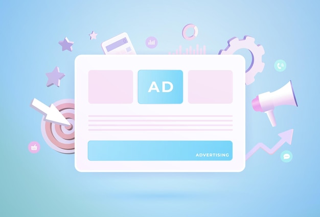 Online advertising programmatic and native ads marketing concept