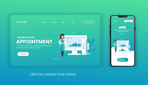 Online appointment landing page template