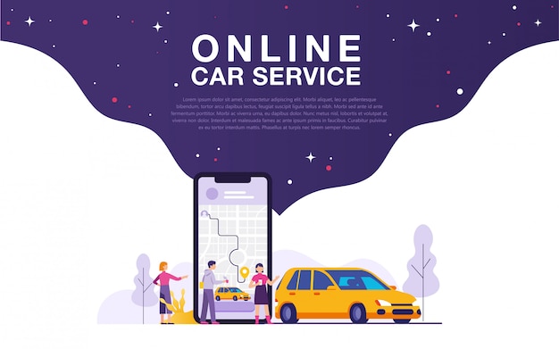 Online auto service concept illustratie