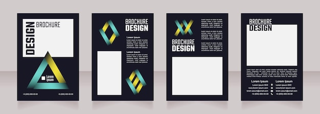 Online banking blank brochure design Template set with copy space for text Premade corporate reports collection Editable 4 paper pages Teco Light Semibold Arial Regular fonts used