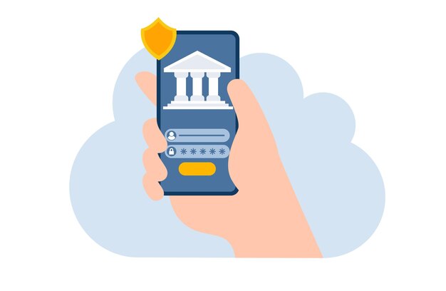 Vector online banking flat illustration