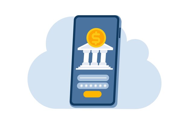 Online banking flat illustration