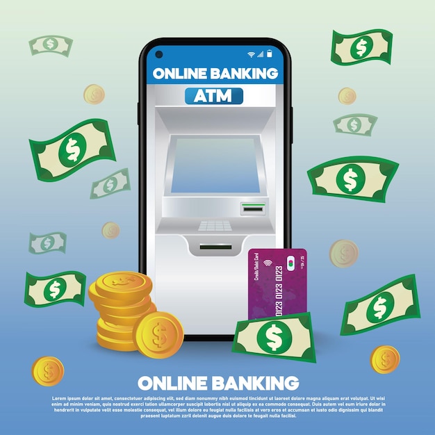 Vector online banking mobile banking concept illustration