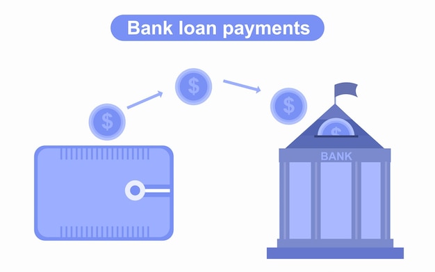 ベクトル オンラインバンキングお金の取引送金銀行ローンの支払いベクトル図