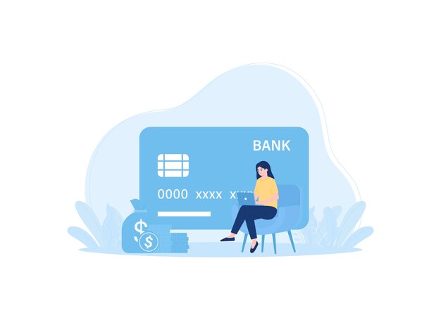 Vector online banking platform trending concept flat illustration