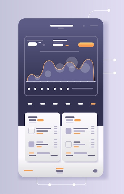 Vector online banking smart wallet betaling computertoepassing fintech bedrijf investeringsconcept verticaal