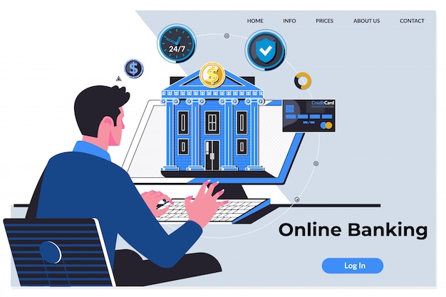 ベクトル オンラインバンキングテクノロジーeコマースの商業コンセプト