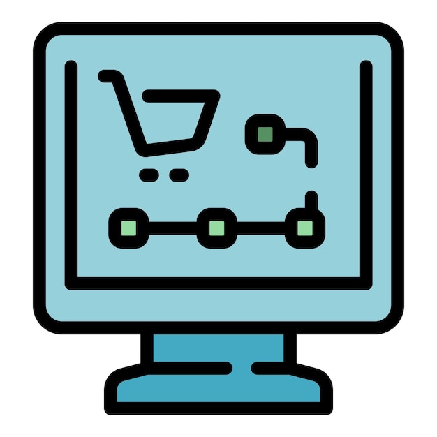 Online bestellen pictogram Overzicht Online bestellen vector pictogram voor webdesign geïsoleerd op witte achtergrondkleur plat