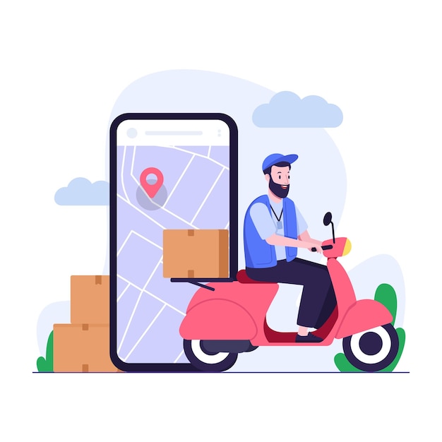 Online bezorgdienst met behulp van scooters