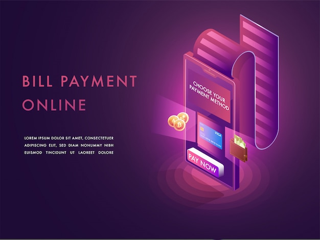 Online bill payment concept.