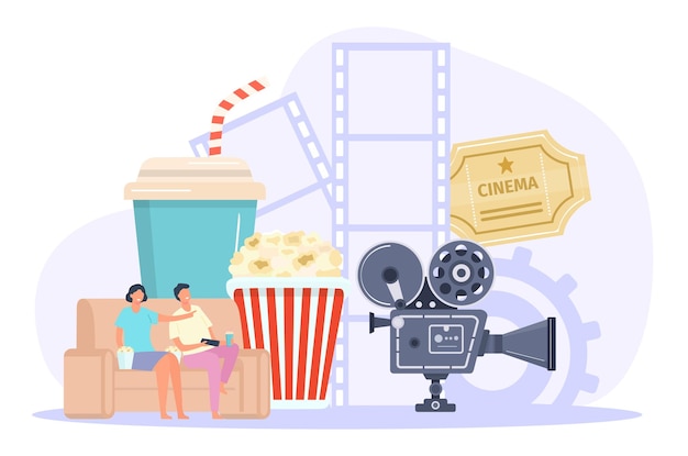 Online bioscoopconcepten popcorn en camera