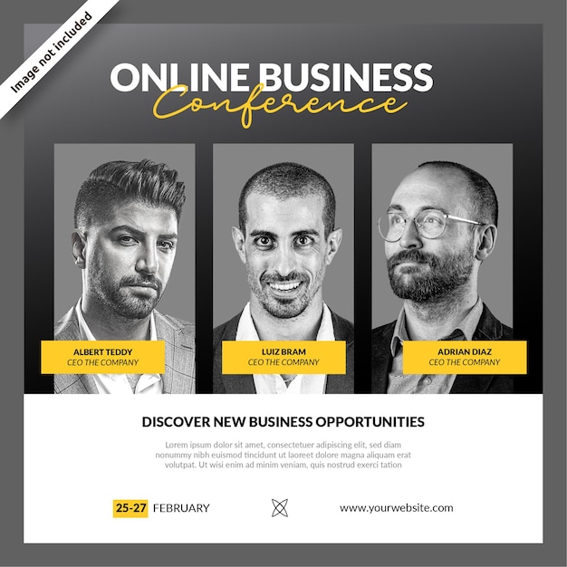 Vector online business conference instagram feed template 11