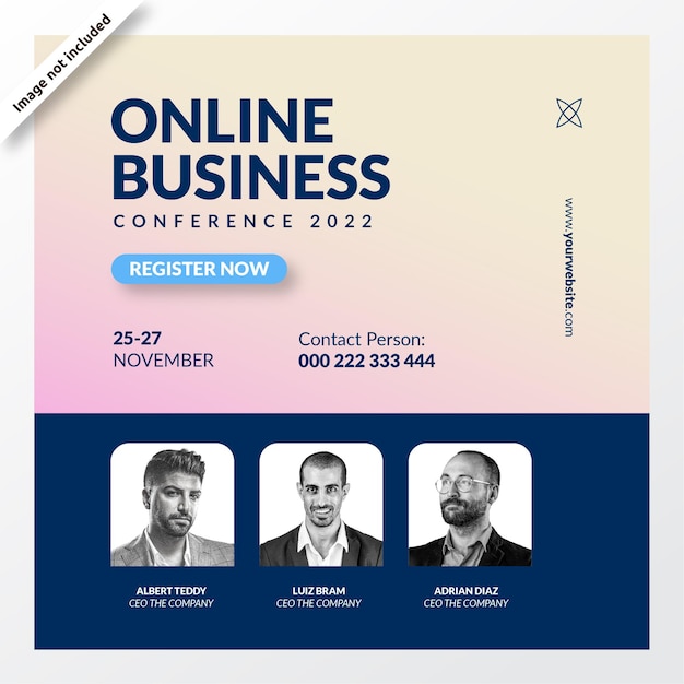 Online Business Conference Instagram Feed Template