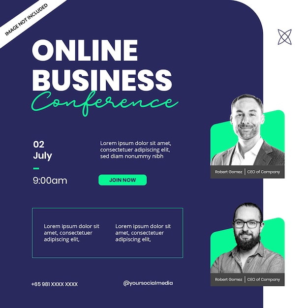 Vector online business conference instagram feed template