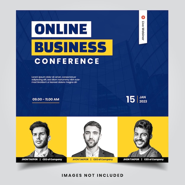 Online business conference instagram post template