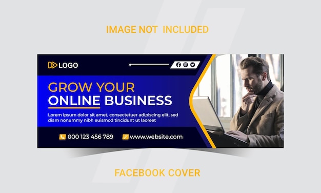 Vettore modello di copertina di facebook per affari online