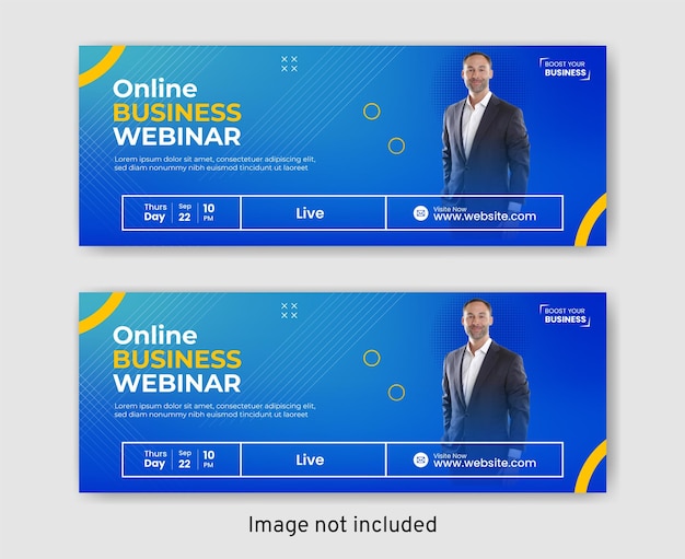 ベクトル オンライン ビジネス ライブ ウェビナーと企業の facebook カバー ポスト