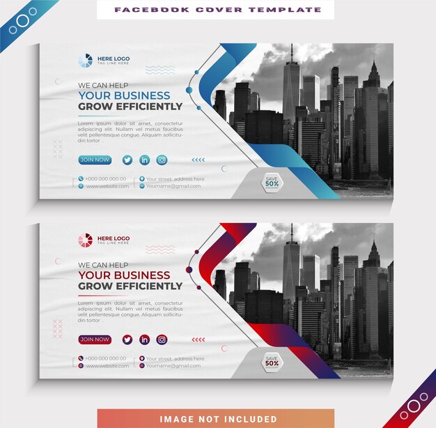 Vector online business marketing facebook cover of social media banner design
