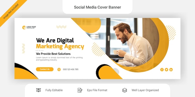 Online business Marketing social media Facebook cover banner design template