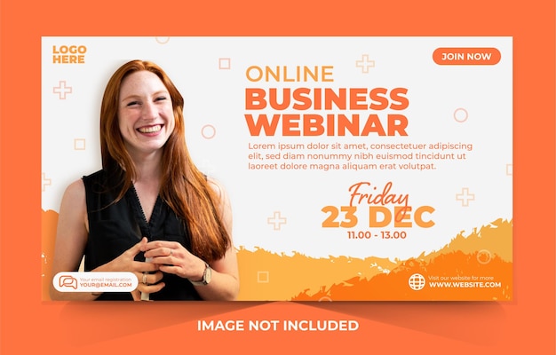 Vector online business webinar banner template design