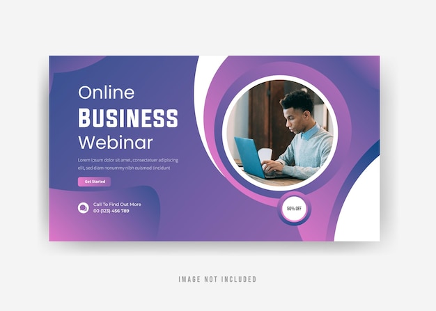 Online business webinar presentatie sjabloon ontwerp premium vector