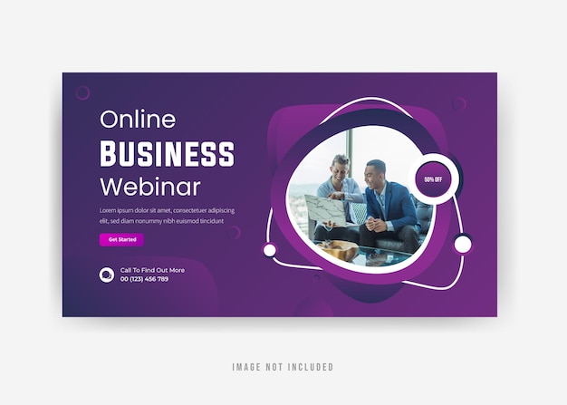 Online business webinar presentation template design premium vector