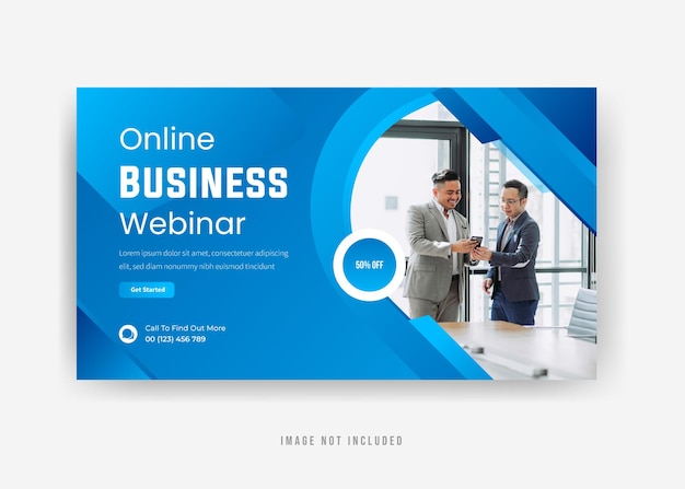 Online business webinar presentation template design premium vector