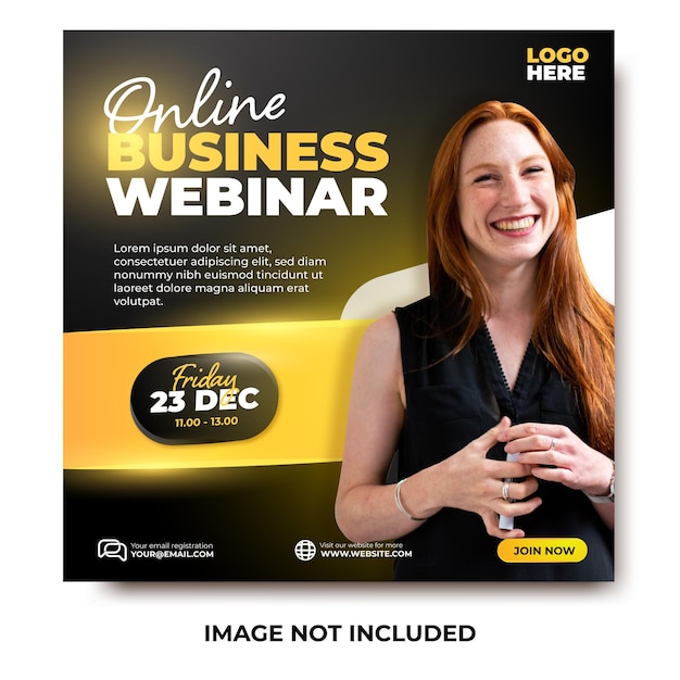 Online business webinar social media live post sjabloonontwerp