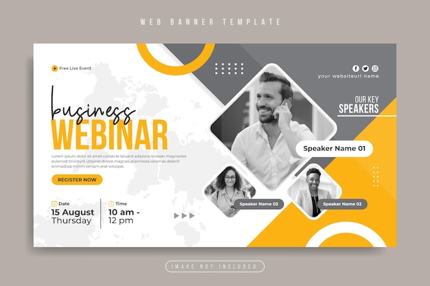 Online business webinar social media marketing web banner or video thumbnail