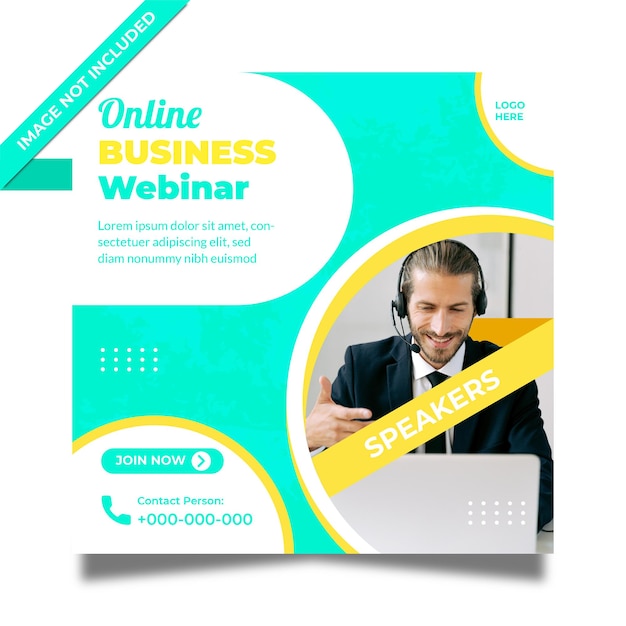 Online business webinar social media posts template