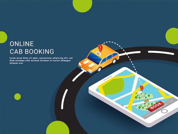 Vector online cab booking.