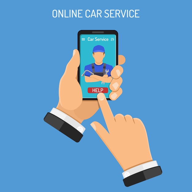 Online Car Services Concept