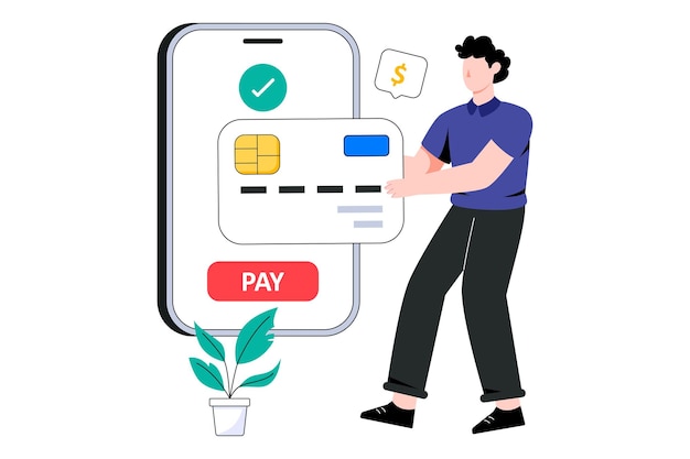 Online Card Payment  Flat Style Design Vector illustration. Stock illustration