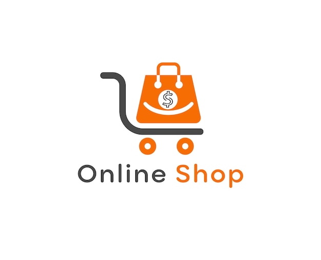 Online cart logo design vector