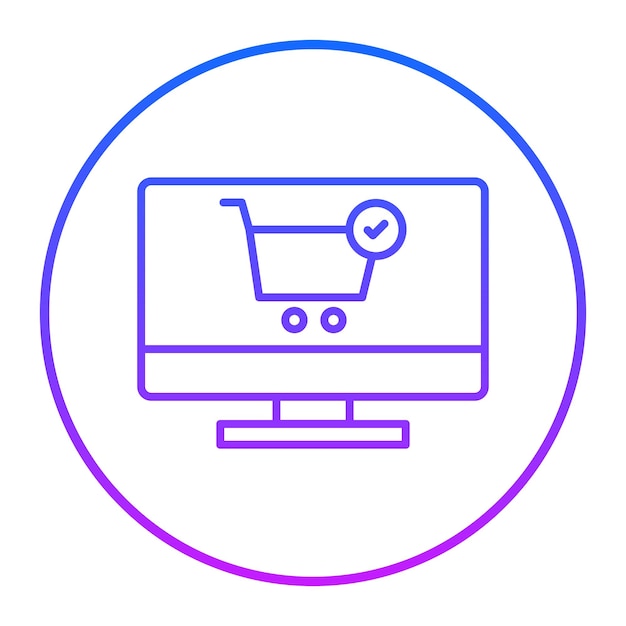 Online Cart Vector Illustration