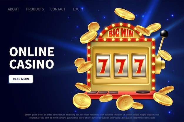 Free Slots banner, online gambling casino games poster with slot