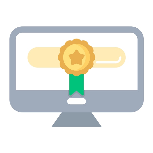 Online certificate flat illustration