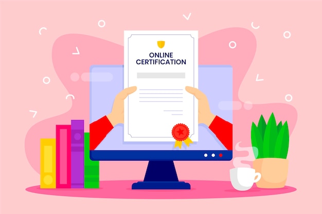 Vettore concetto di certificazione online