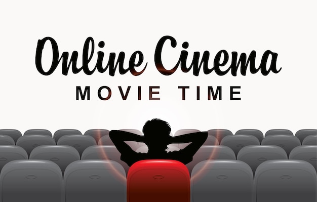 online cinema banner with spectator