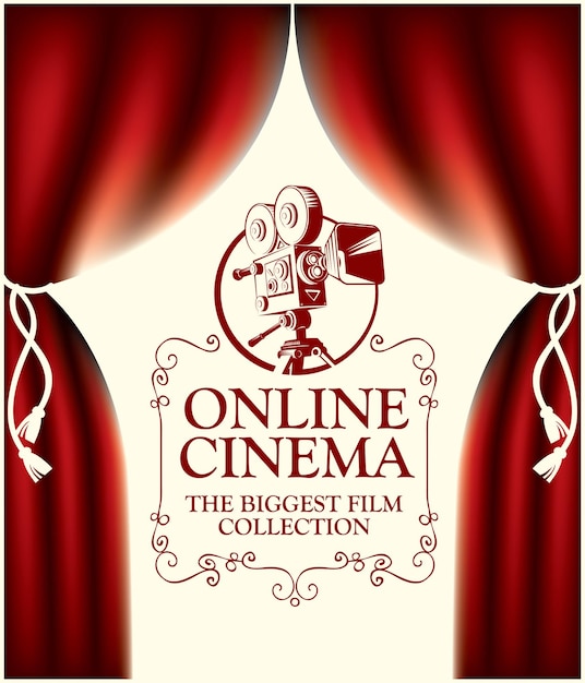 Vettore banner del cinema online