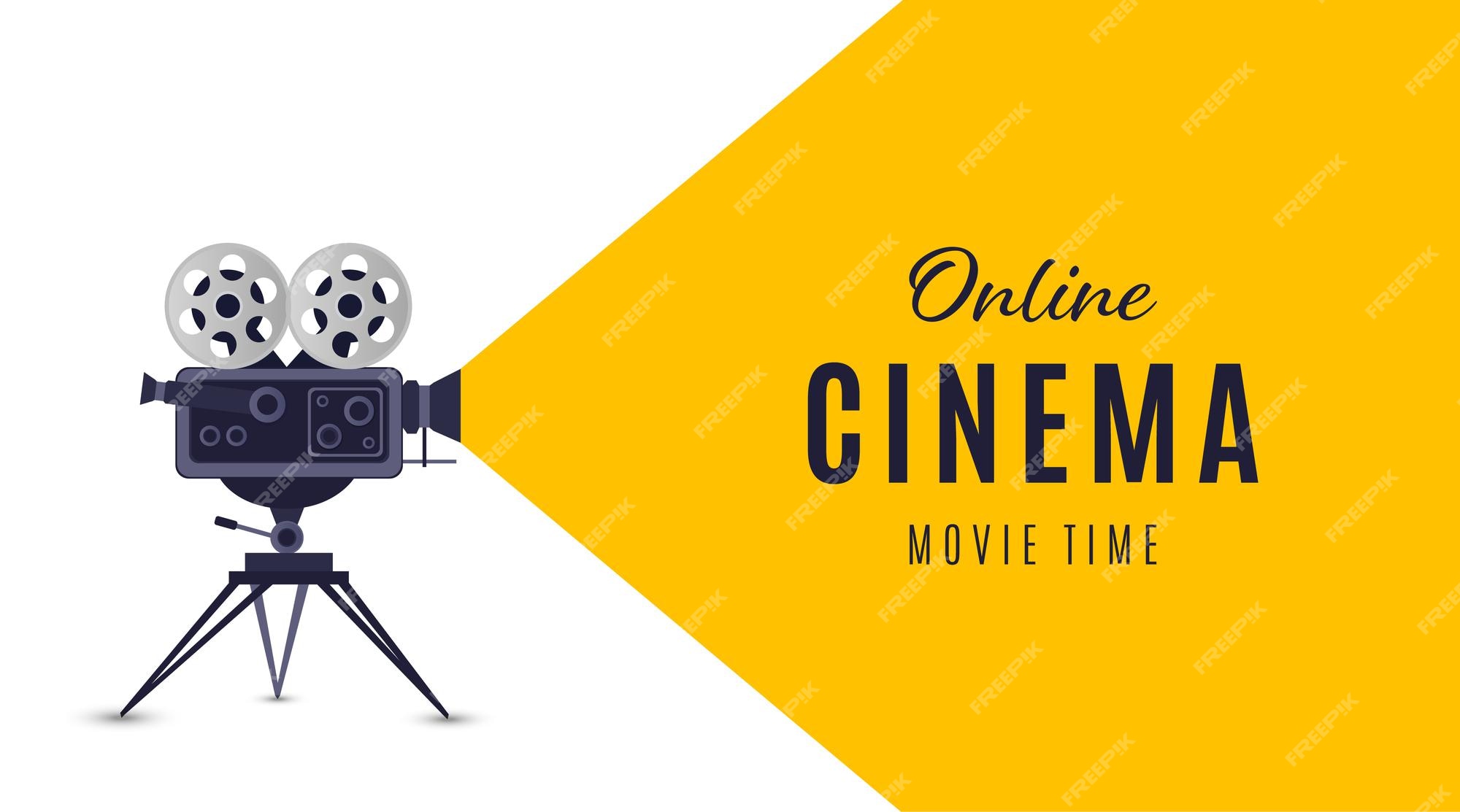 Premium Vector | Online cinema poster or background movie poster vector  illustration