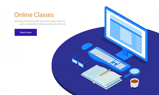 Vector online classes concept.