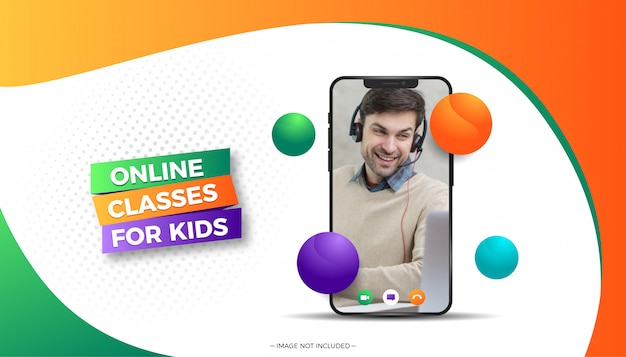 Online classes for kids banner