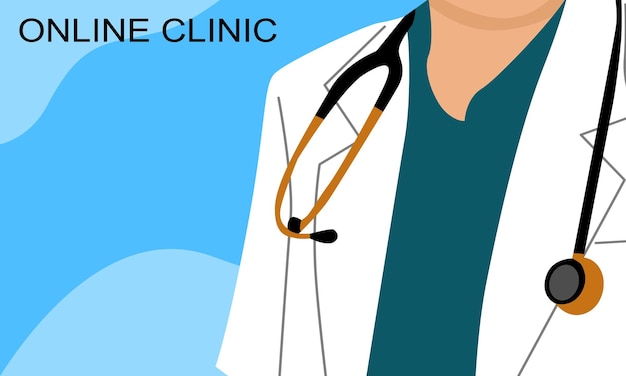 Online clinic background Can use for banner poster card and brochure