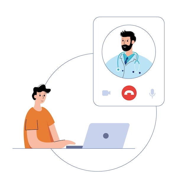 Vector online clinic concept