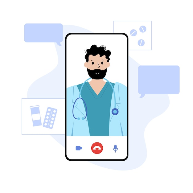 Vector online clinic concept