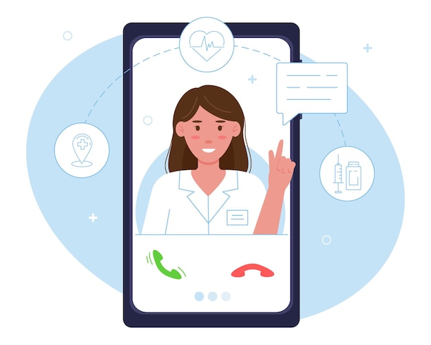 Vector online communication between doctor and patient via smartphone