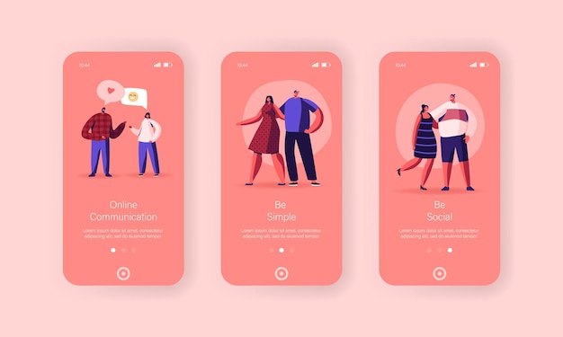 Online Communication Mobile App Page Onboard Screen Template